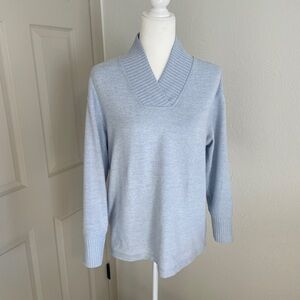 Light Blue Cowl Neck Sweater - Small